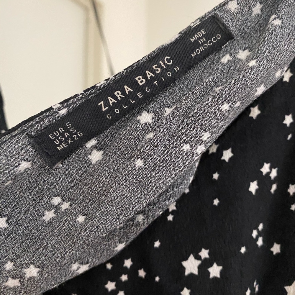 Zara Black & White Star Print Mini Dress - Picture 4 of 5